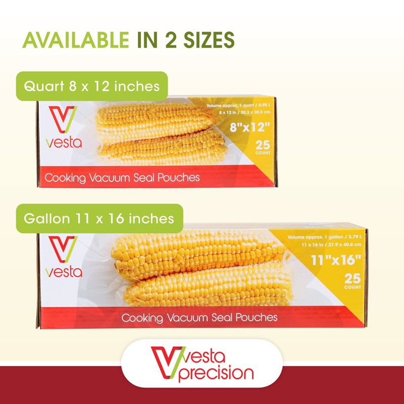Vacuum Seal Bags by Vesta Precision - Clear and Embossed