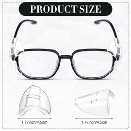 Tellegloww 30 Pairs clear Safety Glasses Side Shields for Prescription Eyeglasses Slip on Shields Side Guards for Glasses Universal, fits Small to Medium Eyeglasses