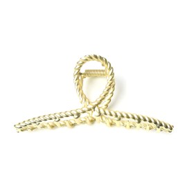 QinGoo Large Stylish Gold Cross Hair Claw Metal Hair Clip, Strong, Adult Hair Accessory, Cute, Ladies, Korea, 1 Piece (4.5 x 1.6 inches (11.5 x 4 cm), Matt Gold)