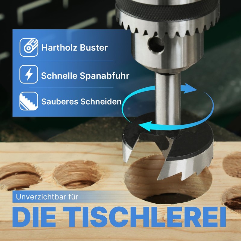 Vearter 55 mm Forstner Drill, Multi-tooth Wood Drill Bit Made