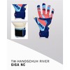 JAKO Unisex River GIGA NC Goalkeeper Gloves, Navy/SkyBlue/Coral, 7.5