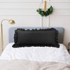 PiccoCasa Soft Microfiber Plain Bolster Pillowcase with Decorative Ruffle and