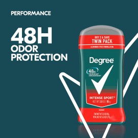 Degree Men Original Protection Deodorant Intense Sport 2 Count 48-Hour Odor Protection Deodorant for Men 3 oz