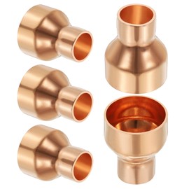PATIKIL 1" to 1/2" Nominal Size Copper Reducer, 99.9% Pure Copper Reducing Coupling Pressure Fitting Pipe Tube Connector Adapter with Sweat Solder Connection