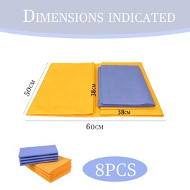 Pddenality 8 PCS Chamois Leathers for Cars, Shammy Leather Cloth for Car, Car Cleaning Cloths Drying Cloth for Windows Floor Drying Kitchen Cleaning (38 * 38cm,50 * 60cm)