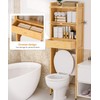 Over The Toilet Storage Shelf with Drawer, Above Bamboo Bathroom