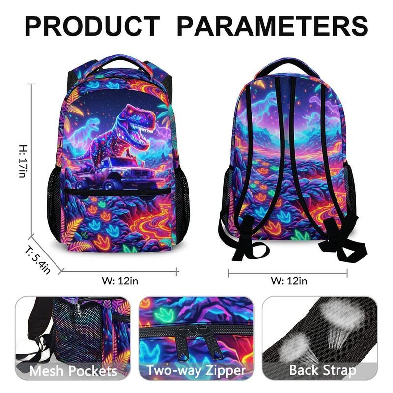 PAKKITOP Kids Boys Backpack Dinosaur Backpacks for School Casual Travel,
