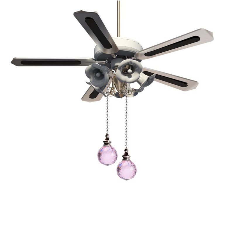 TopHomer Pink, 2 Pcs Crystal Ball Light Pull Cord, Clear