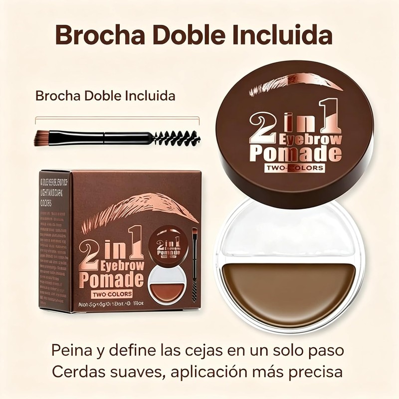 Bluemega Crema de Cejas Bicolor 2 en 1 y Gel
