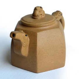 Tetera de dragón chino Pixiu Yixing - Ollas de arcilla amarilla Zisha infusores para té Gongfu hechas a mano (arcilla amarilla)
