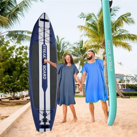 Towel Poncho for Adults, Bath Poncho, Surf Poncho, Microfibre Hooded Bath Poncho, Changing Aid for Men and Women, Quick Drying, for Camping, Surfing, Beach, Water Sports