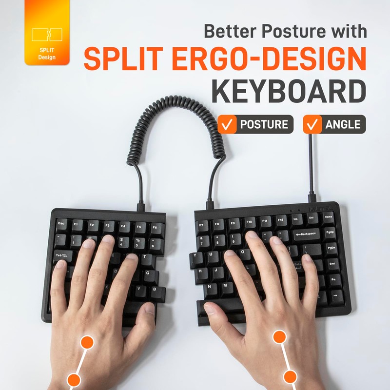 BAROCCOMiSTEL MD770 Classic Black/WF, TKL Ergonomic Mechanical Keyboard, Cherry MX,