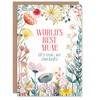 Artery8 Greeting Card World's Best Mum Sweet Funny Floral Flowers