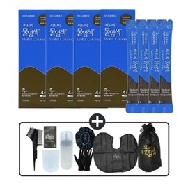 Seed B Water Dye Season 2 Premium Gray Cover Medium Brown 4 servings x 4 boxes + dyeing tool / 씨드비 물염색 시즌2 프리미엄 새치 커버 미디엄 브라운 4회분x4박스+염색도구