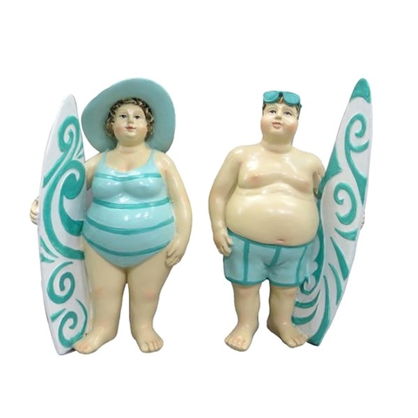 The Bridge Collection Coastal Surfer Couple Figurine - Ocean Lover’s