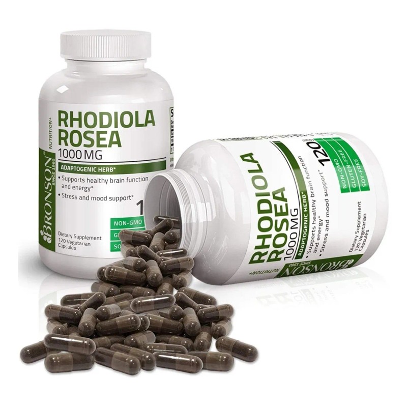 Rhodiola Rosea 1000mg (120 Cápsulas) Bronson Sabor Sin Sabor
