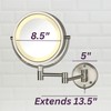 JERDON Wall-Mounted Makeup Mirror with LED Lighting - Lighted Makeup