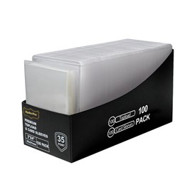 RyshePro 200 Card Sleeves Top Loaders, 3" X 4" Hard Plastic Holder for Baseball, High UV-Resistant Trading Card Protectors Fit for MTG Game Sports (100 Toploaders + 100 Clear Sleeves + 1 PP Box)