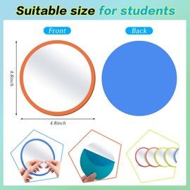 yisncka 15 Pcs Small Mirrors for Kids Unbreakable Shatter Proof Mirror 4.8 x 4.8 Inches Round Plastic Safe Shatter Proof Mirrors for School Classroom Bathroom DIY Crafts (Bright Colors)