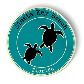 Squiddy Siesta Key Beach Florida Beach Town - Vinyl Sticker Decal for Phone, Laptop, Water Bottle (2.5" high)