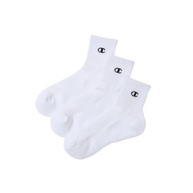Champion C3-XB721S C3-XB721S Socks, Footcover, Socks, 3-Piece Set, Antibacterial, Deodorization, One Point Logo, 3-Pack Short Socks, Men's, white