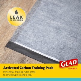 Glad for Pets Black Charcoal Puppy Pads - Super Absorbent Disposable Dog Pee Pads, Potty Training Pads, and Pet Supplies - Grey Dog Pee Pads for Crate Training and Indoor Use 17.5" x 23.5" - 120 Count