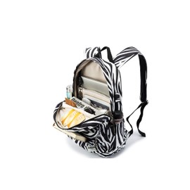 Kinmac Waterproof Laptop Travel Outdoor Backpack with USB Charging Port for 13 inch 14 inch and 15.6 inch Laptop (Zebras)