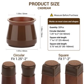 Chair Leg Protector for Hardwood Floors, 32 Pcs Silicone Chair Leg Caps, Felt Furniture Pads for Protecting Wood Floors from Scratches and Noise, Smooth Moving for Chair Seats