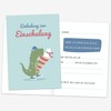 Decento® Dino Invitation with School Cone, 8 Folding Cards with