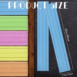 LOTMER 100 Sheets Colour Sentence Strips, 92LB/250gsm Cardstock Ruled Strips 3 x 18 Inches for Teachers, Classrooms, Offices (Blue)