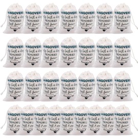 30pcs Hangover Kit Bag, 10 * 15cm Hangover Recovery Kit, Cotton Muslin Drawstring Bag, Soft to The Touch, Compact and Portable for Bachelorette Parties, Bridal Showers, Travel and Parties