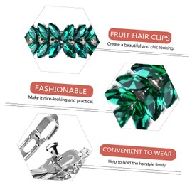 Austrian Crystal Bridal Hair Barrettes, Rhinestones Vintage Hair Clips, Sparkly Glitter Crystal Hairgrip Wedding Hair Headwear Accessories for Women Girls (Green-b)