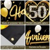Happy 50th Wedding Anniversary Banner Decorations, Black Gold 50th Anniversary