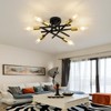 6-Lights Sputnik Semi Flush Mount Ceiling Light Fixture Modern Metal