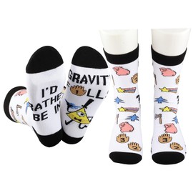 JTOUK Cartoon Inspired Gift Mabel & Dipper Twins Gift I'D Rather Be In Novelty Socks for Cartoon Fans (UK, Alpha, One Size, Regular, Regular, In Falls EU)
