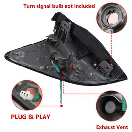 Huray Outer Tail Light for Honda HRV 2016 2017 2018 Taillight Assembly Brake Lamp Replacement HO2805109 Passenger Side (Right)