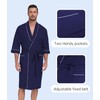 CF Men's Robe Cotton Bathrobe Soft Short Sleeve Bath Robes