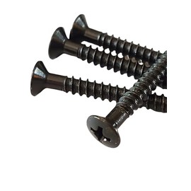 4 Pack Black Guitar Neckplate Screws Long 1-3/4 inch X #8