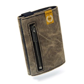 GUGGIARI® Slim Wallet with Coin Compartment Made of Microfibre Jacquard with RFID Protection - Slim Wallet for Credit Cards - Credit Card Holder - Wallet for on the Go, Green, rfid wallet