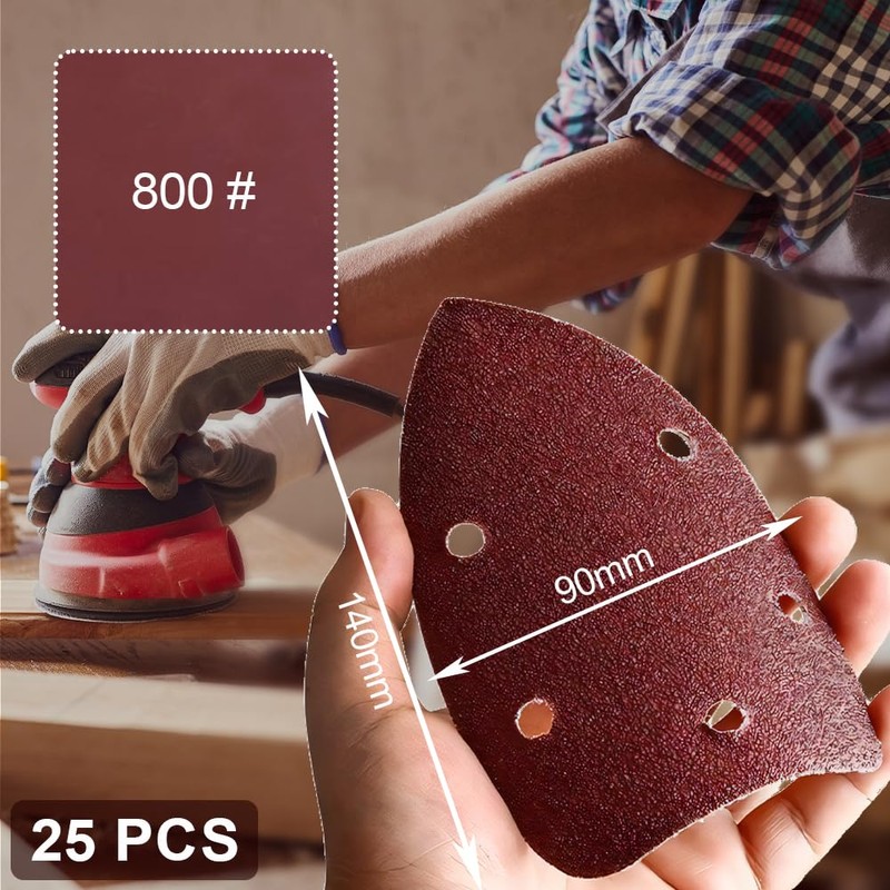 25 Pcs Sandpaper for Electric Sander - 5 Hole Detail