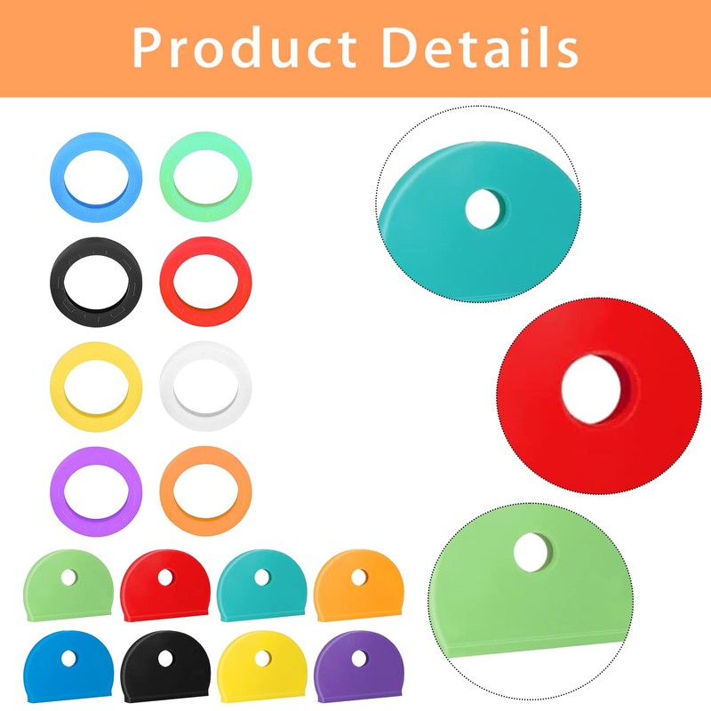 Key Caps Set, Colourful Key Caps in 8 Colours, Round