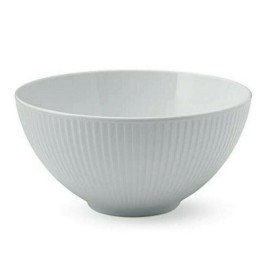 PILLIVUYT FRANCE, PLISSE FRENCH PORCELAIN SERVING / SALAD BOWL, 9.75" DIAMETER