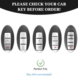 OFFWEGO Compatible with Nissan Key Fob Cover, Soft TPU Key Cover Shell Fit for 2011-2023 Nissan Altima Maxima Rogue Armada Pathfinder Kicks Murano Key Fob Cover Remote Start Key, Transparent White