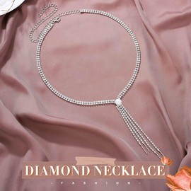 Ushiny Bridal Strass Halskette Jewerly Silber Sparkly Perle Halskette Prom Halskette für Frauen