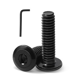 ITEHZTO 5/16-18 x 4" (10 Pack) Flat Head Hex Socket Cap Screws Bolts, Black Oxide 304 Stainless Steel 18-8, Hex Drive Countersunk Furniture Connector, Fully Threaded Machine Thread, Bright Finish