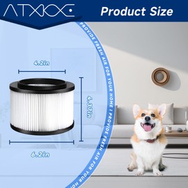 ATXKXE 17810 Replacement Filter fit for Craftsman 9-17810 Wet Dry General Purpose Vacuum Cleaner fit 3, 4 Gallon, 1 Pack