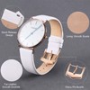 EACHE Women Pure White Leather Watch Straps Quick Release 18mm