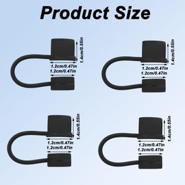 BOXOB 4pcs Silicone Straw Tip Covers Compatible with Brumate Era 30oz and 40oz Tumbler, 12mm Dust-Proof Cup Accessories Straw Cap Toppers Protector, BPA-Free Leakproof & Travel-Friendly (Black)