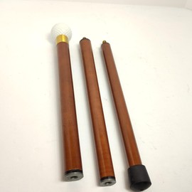 Walking Stick - Unique Wooden Cane with Brass Golf Handle - Stylish & Functional 3-Fold Walking Stick for Men and Women