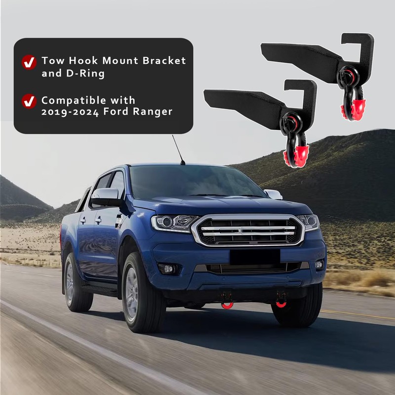 MARSITTER Front Tow Hook Mount Bracket and D-Rings Compatible with